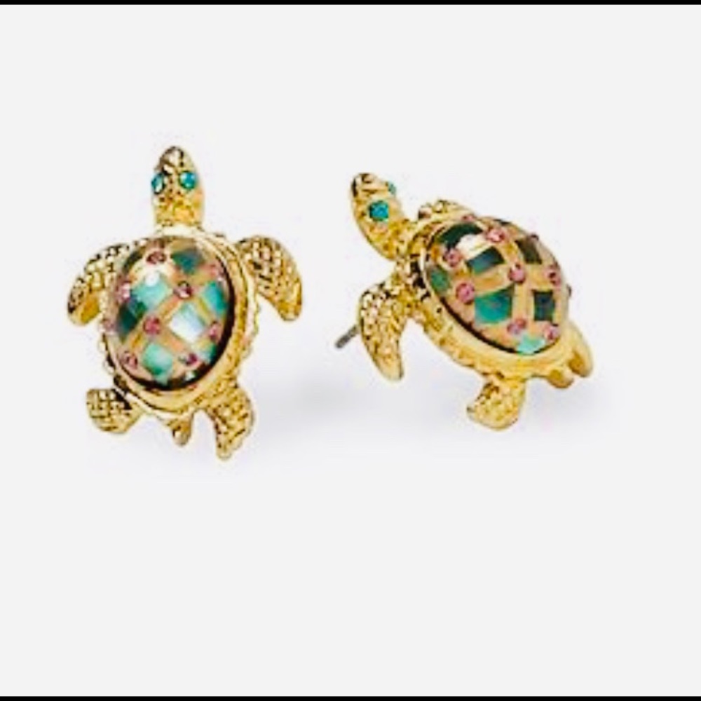 New Betsey Johnson Turtle Stud Earrings - Picture 8 of 16